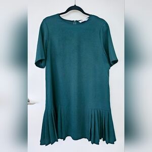 Zara Green Pleated Dress